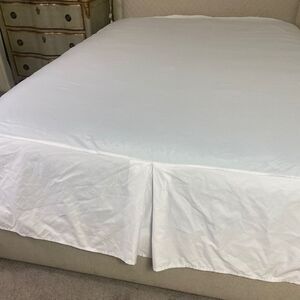Royal Creation white King Bed Skirt dust ruffle Egyptian Cotton